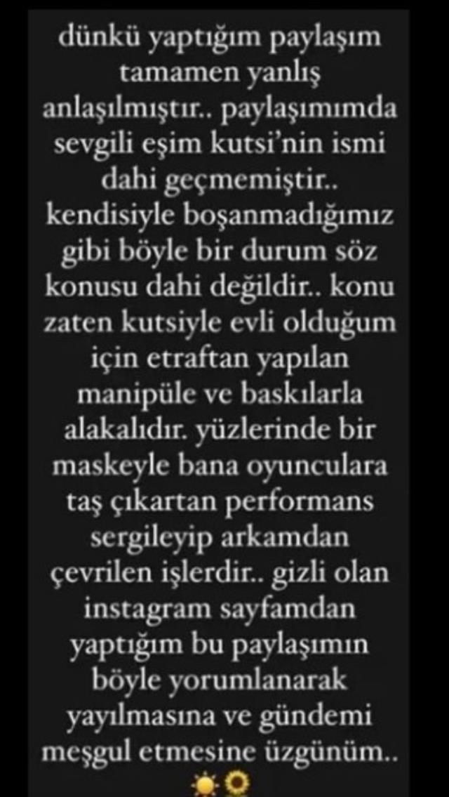 'Bir yıldır psikolojik şiddet görüyorum' diyen Kutsi'nin eşi geri adım attı: Eşimden bahsetmedim