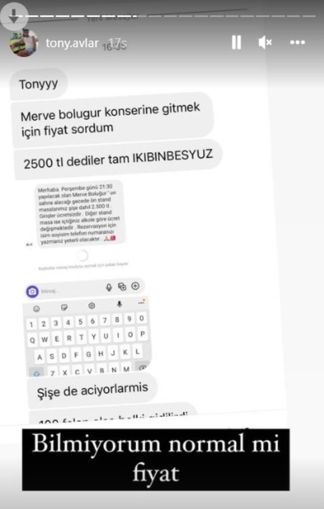 Şarkı çıkaran Merve Boluğur bugün ilk kez sahne alacak! Bilet fiyatı ise tamı tamına 2 bin 500 TL Şarkı çıkaran Merve Boluğur bugün ilk kez sahne alacak! Bilet fiyatı ise tamı tamına 2 bin 500 TL