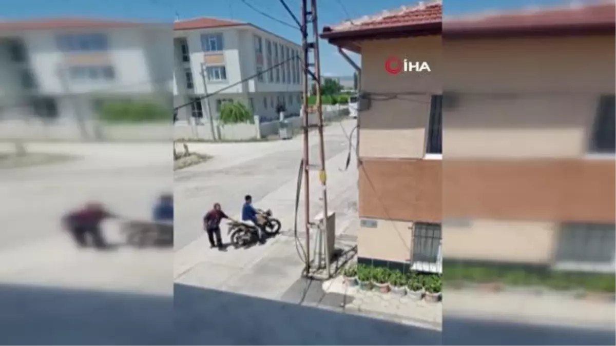 Acemi hırsızların kabloyla mücadelesi kamerada