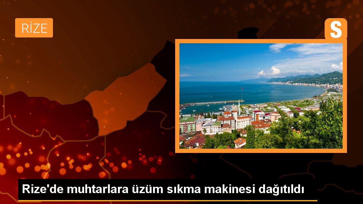 Rize\'de muhtarlara üzüm sıkma makinesi dağıtıldı