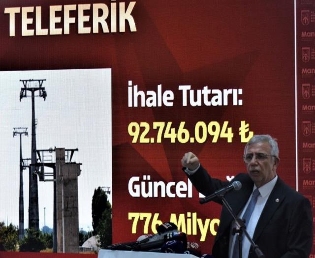 Ankapark'ta 50.4 milyon dolar ödenen teleferikten geriye 30 metrelik direkler kaldı