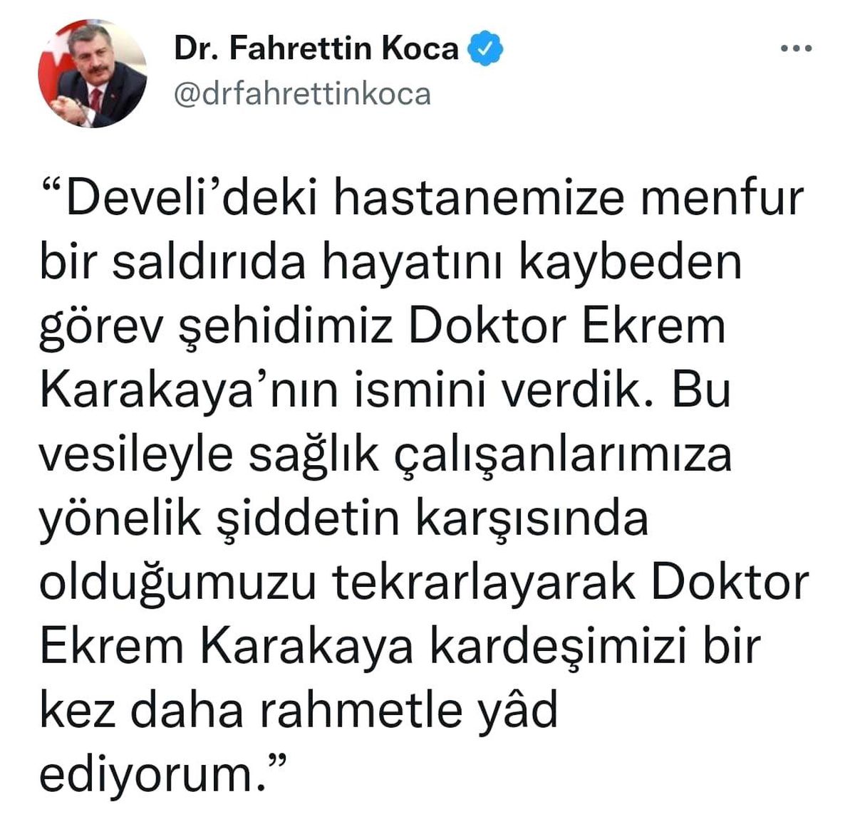 Develi\'deki hastaneye Karakaya\'nın adı verilecek