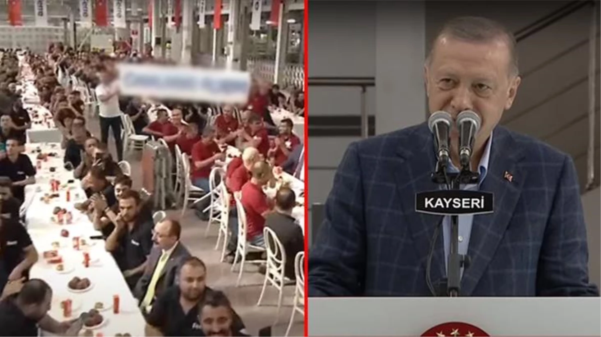 İşçilerin açtığı pankart jestine karşılık veren Cumhurbaşkanı Erdoğan: Ben sizin gadalarınızı alırım