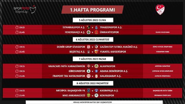 Süper Lig'de sezon İstanbulspor - Trabzonspor maçıyla başlayacak Süper Lig'de sezon İstanbulspor - Trabzonspor maçıyla başlayacak