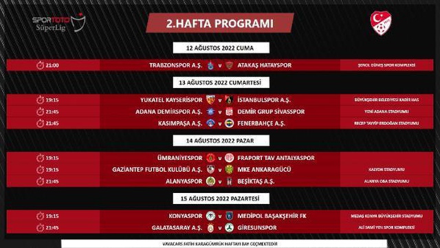 Süper Lig'de sezon İstanbulspor - Trabzonspor maçıyla başlayacak Süper Lig'de sezon İstanbulspor - Trabzonspor maçıyla başlayacak