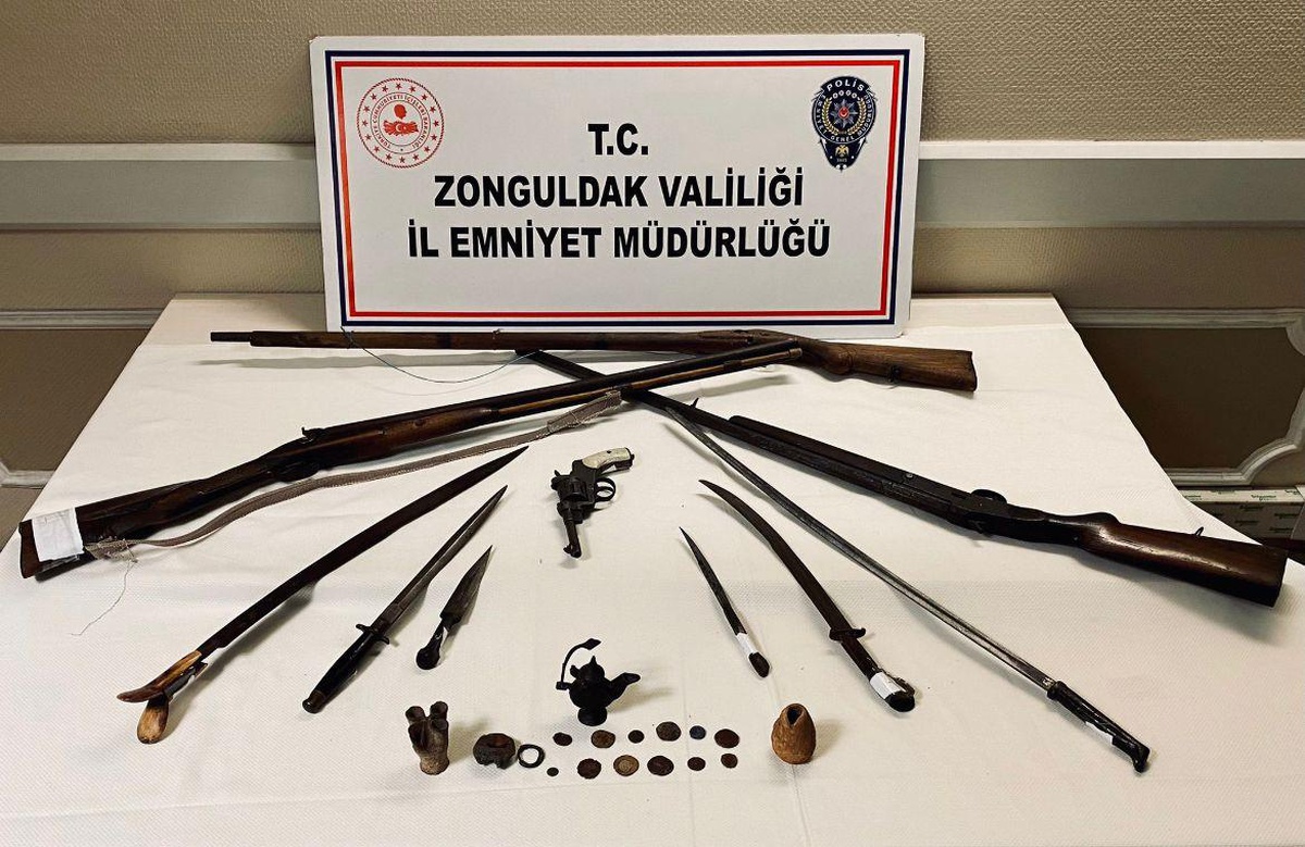Zonguldak\'ta ev ve iş yerinde tarihi eser bulunan şüpheli yakalandı