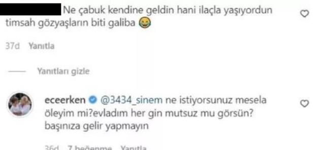 Eşini kaybeden Ece Erken tatil fotoğrafına gelen 'Timsah gözyaşların bitti mi?' yorumunu yanıtladı Eşini kaybeden Ece Erken tatil fotoğrafına gelen 'Timsah gözyaşların bitti mi?' yorumunu yanıtladı