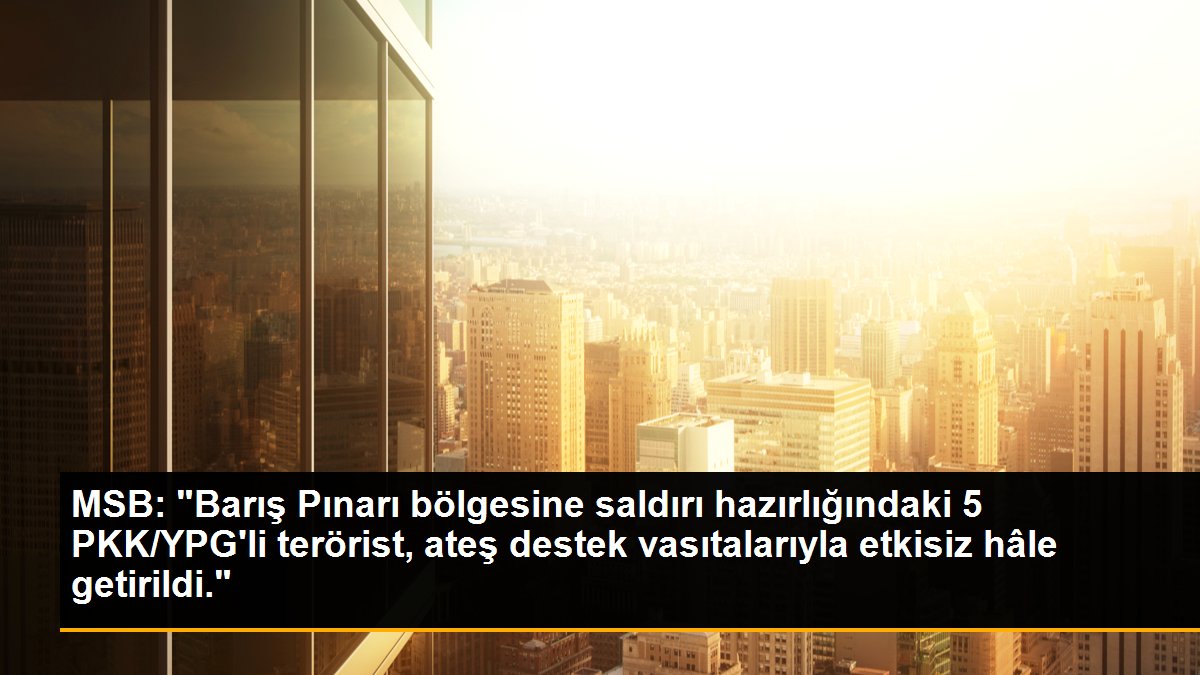 MSB: "Barış Pınarı bölgesine saldırı hazırlığındaki 5 PKK/YPG\'li terörist, ateş destek vasıtalarıyla etkisiz hâle getirildi."