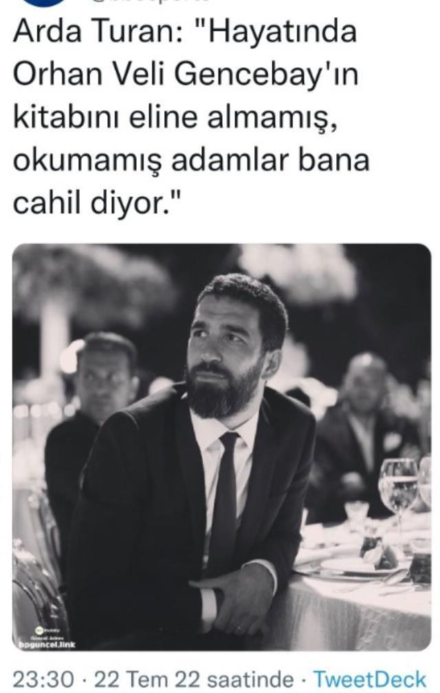 Arda Turan'ın 'Orhan Veli Gencebay' ifadesini kullandığı iddiası