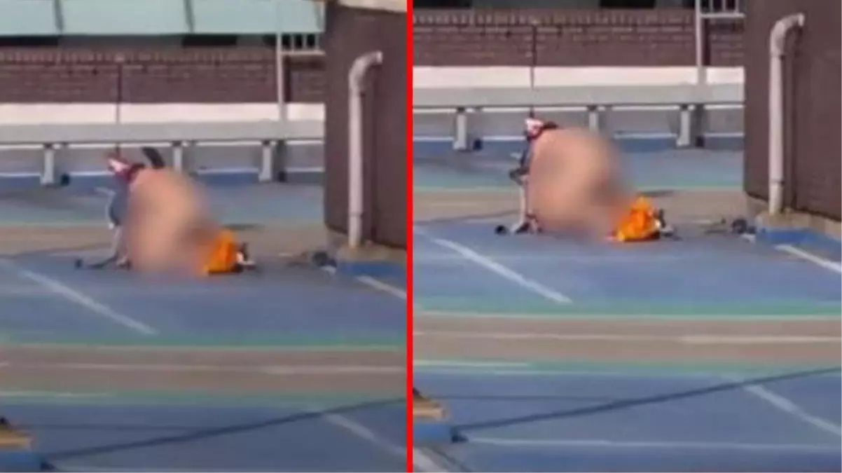 Çevredekileri umursamayan çift, çok katlı otoparkta cinsel ilişkiye girdi