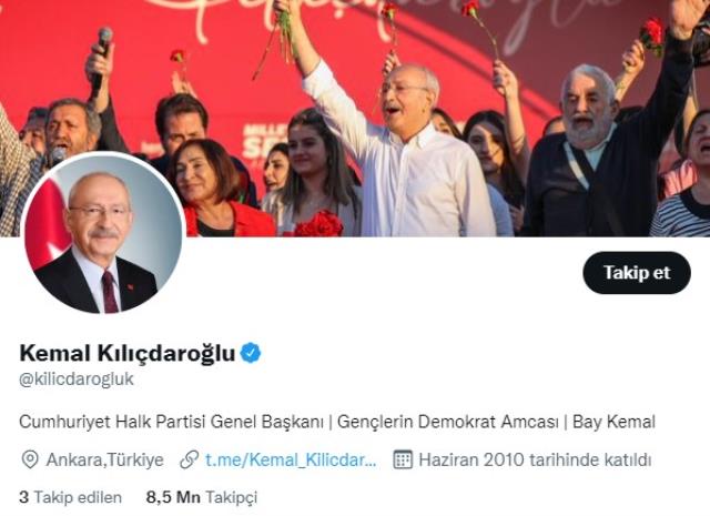 Kılıçdaroğlu, Cumhurbaşkanı Erdoğan'ın kendisine yönelik 'Bay Kemal' hitabını sosyal medya Bio'suna ekledi Kılıçdaroğlu, Cumhurbaşkanı Erdoğan'ın kendisine yönelik 'Bay Kemal' hitabını sosyal medya Bio'suna ekledi