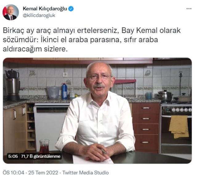 Saat 22.00'yi işaret eden Kılıçdaroğlu beklenen paylaşımı yaptı: İkinci el araba parasına, sıfır araba aldıracağım sizlere Saat 22.00'yi işaret eden Kılıçdaroğlu beklenen paylaşımı yaptı: İkinci el araba parasına, sıfır araba aldıracağım sizlere