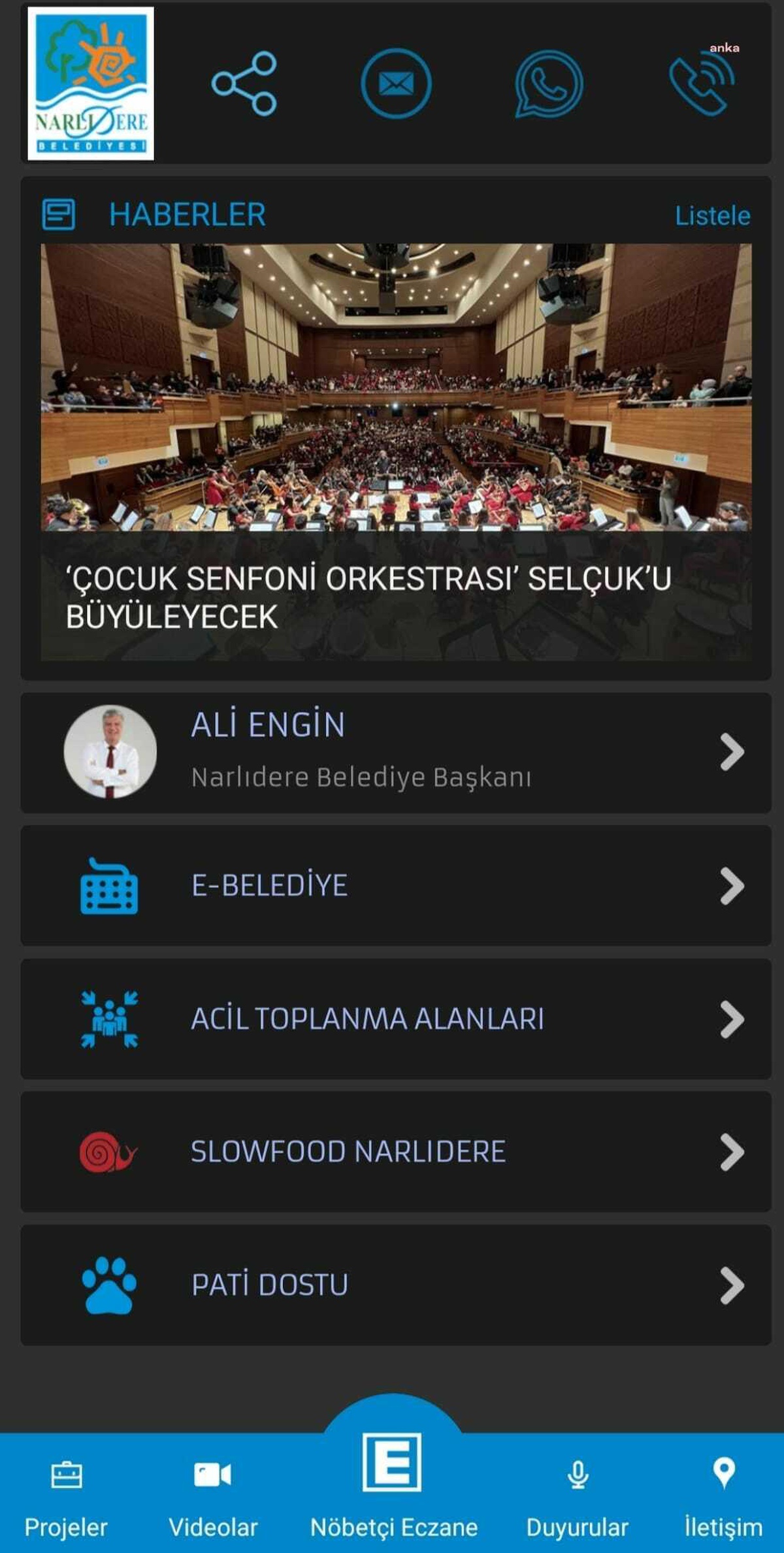 Narlıdere Belediyesi Mobil Cihazlarda