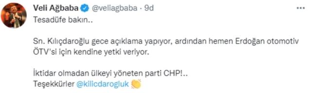 Otomotivde ÖTV değiştirme yetkisinin Cumhurbaşkanı'na verilmesine CHP'den bomba yorum Otomotivde ÖTV değiştirme yetkisinin Cumhurbaşkanı'na verilmesine CHP'den bomba yorum