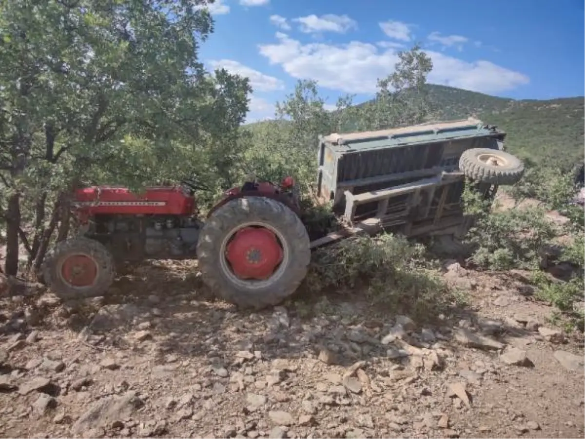 Şarampole devrilen traktörün sürücüsü yaralandı, eşi öldü