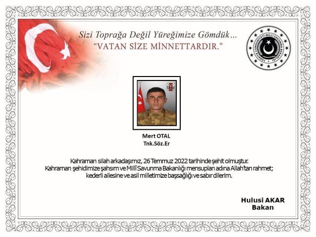 Son Dakika! Fırat Kalkanı harekat bölgesinde teröristlerin açtığı taciz ateşi sonucu iki askerimiz şehit oldu