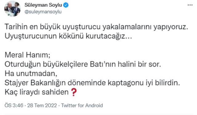 Akşener, uyuşturucu üzerinden Bakan Soylu'yu eleştirdi! Yanıt gecikmedi
