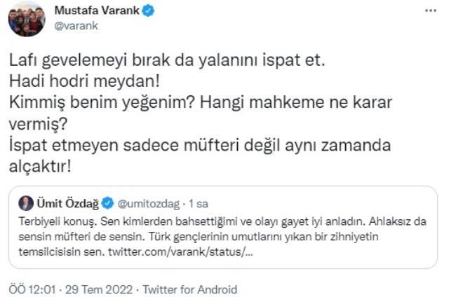 Bakan Varank, Özdağ ile sosyal medyada yaşadığı tartışmayı mahkemeye taşıdı: Gelip hesap verecek Bakan Varank, Özdağ ile sosyal medyada yaşadığı tartışmayı mahkemeye taşıdı: Gelip hesap verecek