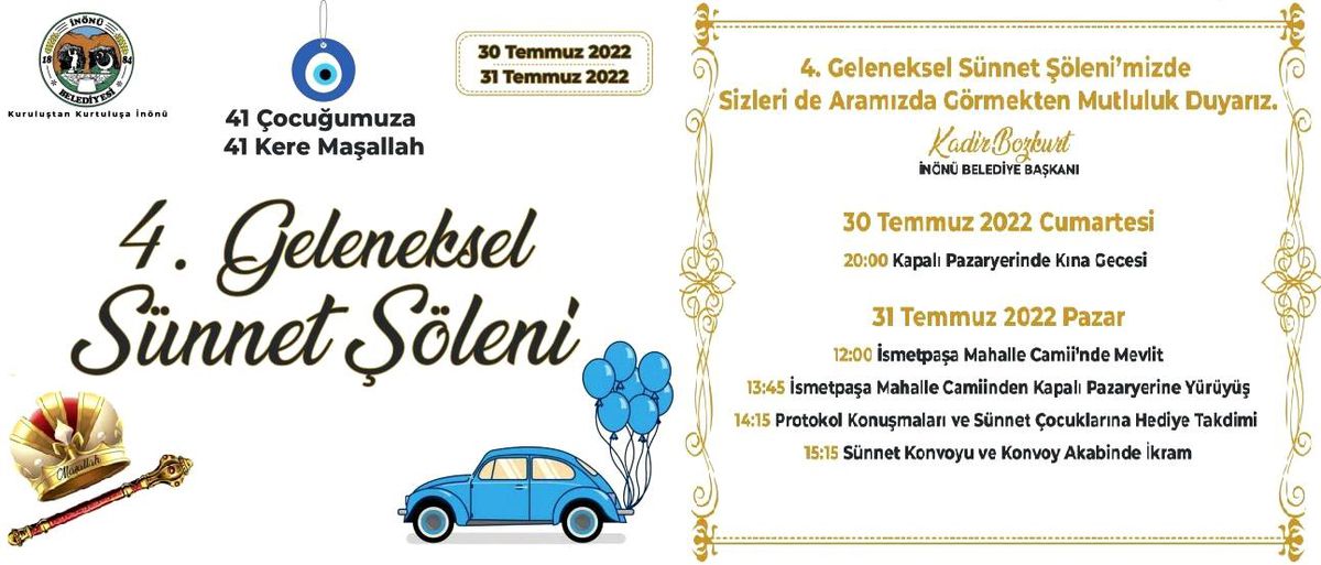 İnönü\'de sünnet şöleni başlıyor