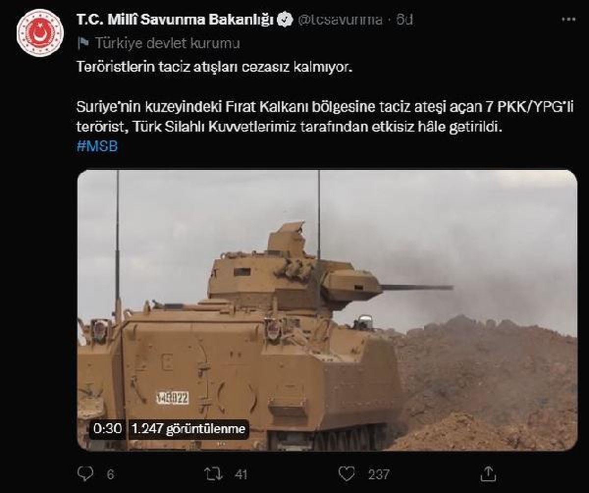 Suriye\'nin kuzeyinde 7 PKK/YPG\'li terörist etkisiz hale getirildi