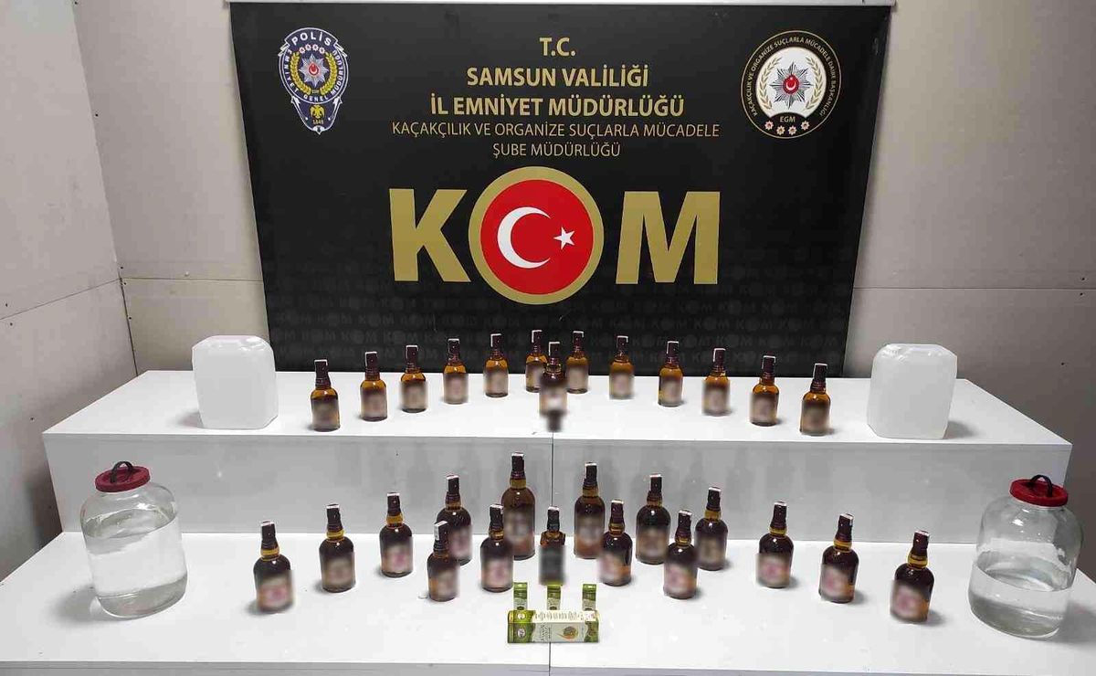 Samsun\'da sahte içki ele geçirildi