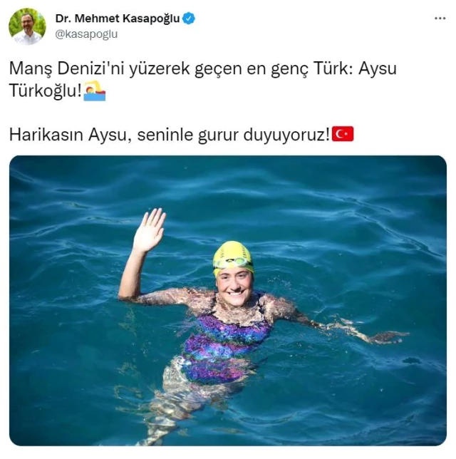 Bodrumlu Aysu, Manş Denizi'ni geçen en genç Türk yüzücü oldu