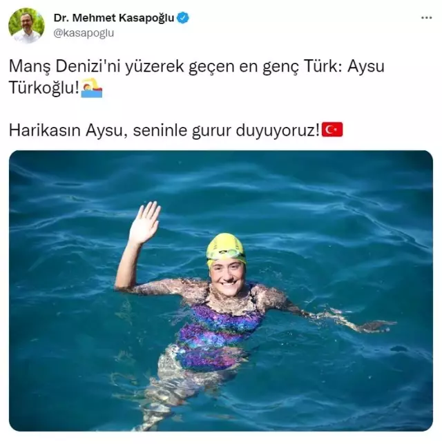 Bodrumlu Aysu, Manş Denizi'ni geçen en genç Türk yüzücü oldu