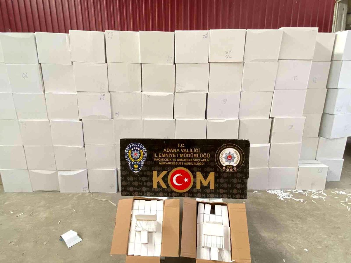 Adana\'da 39 milyon 260 bin kaçak makaron ele geçirildi