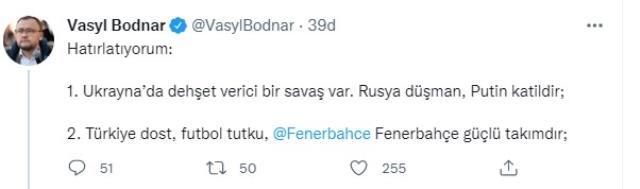 Ali Koç'un 'Fenerbahçe'den özür dilemeli' dediği Ukrayna Büyükelçisi Bodnar'dan cevap gecikmedi