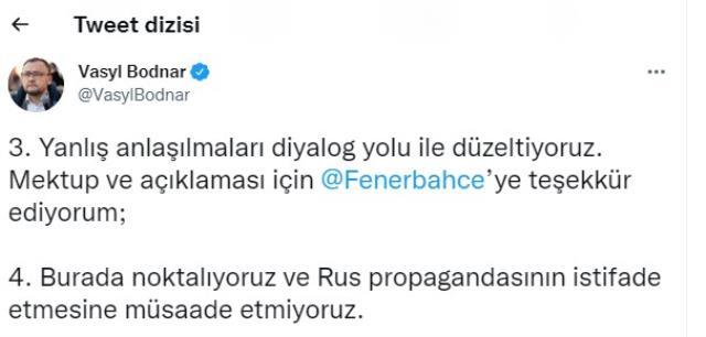 Ali Koç'un 'Fenerbahçe'den özür dilemeli' dediği Ukrayna Büyükelçisi Bodnar'dan cevap gecikmedi