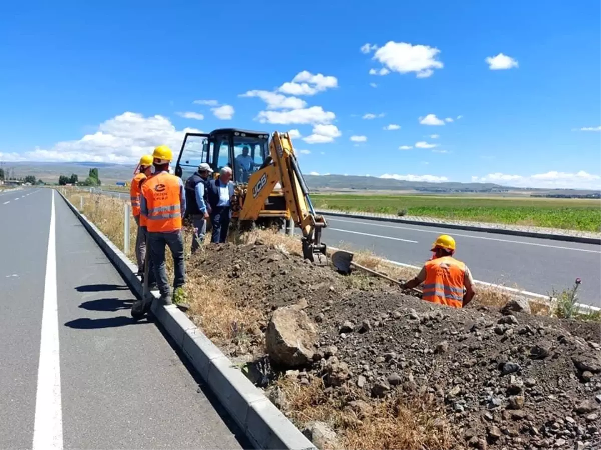 Arpaçay\'da çevre yolu aydınlatılıyor