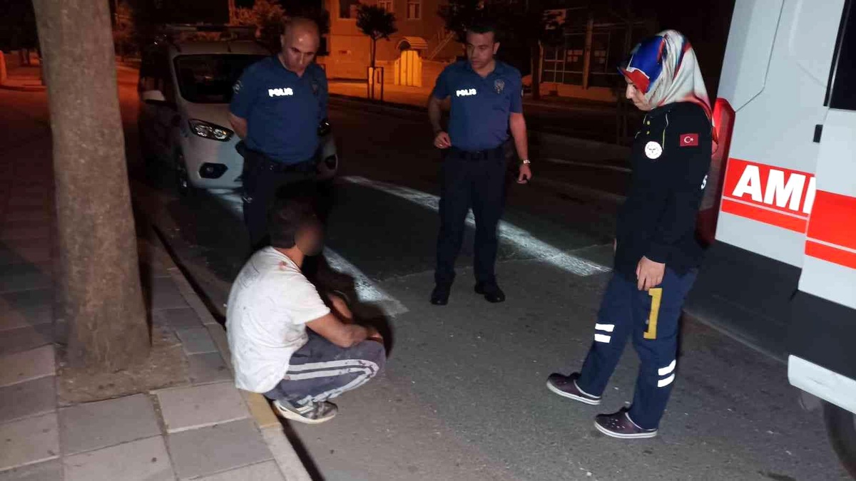 Darp edilen alkollü şahıs hastaneye kaldırıldı