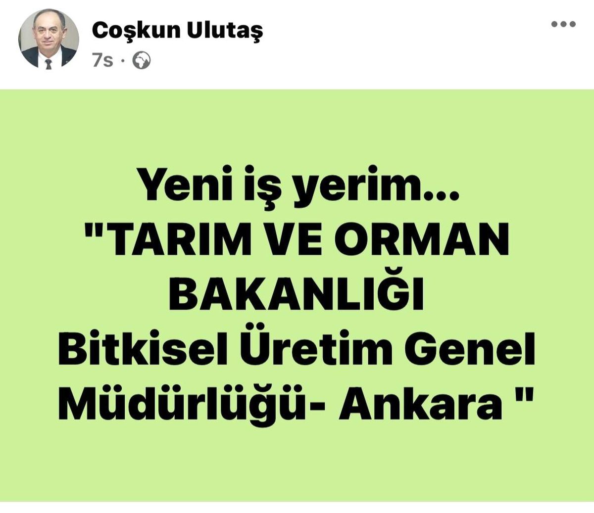 İlçe Tarım Müdürü\'nün tayini çıktı