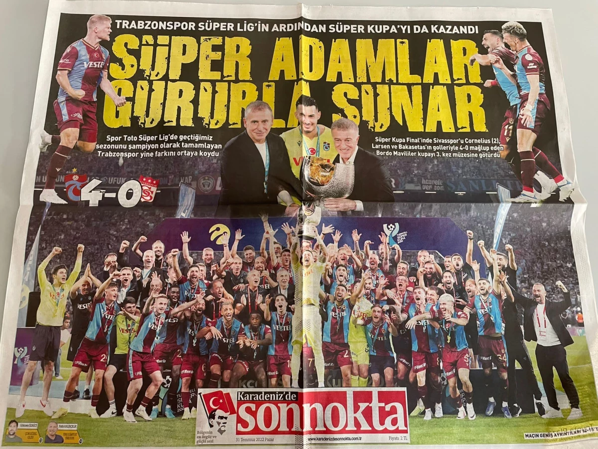 Trabzon yerel basınında "Süper Kupa" sevinci