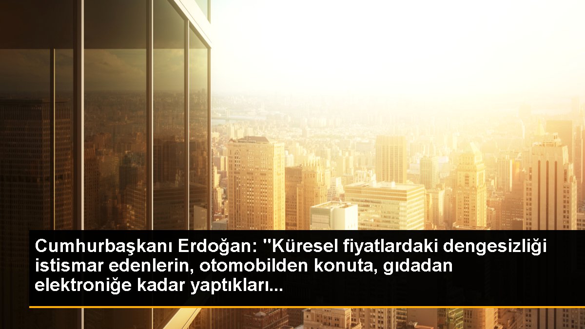 Cumhurbaşkanı Erdoğan: "Küresel fiyatlardaki dengesizliği istismar edenlerin, otomobilden konuta, gıdadan elektroniğe kadar yaptıkları...