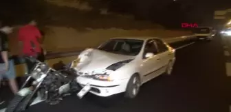 Otomobilin arkadan çarptığı motosikletli öldü