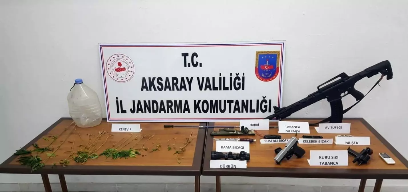 Aksaray\'da jandarma kenevir ekip uyuşturucu ticareti yapan şahsı gözaltına aldı