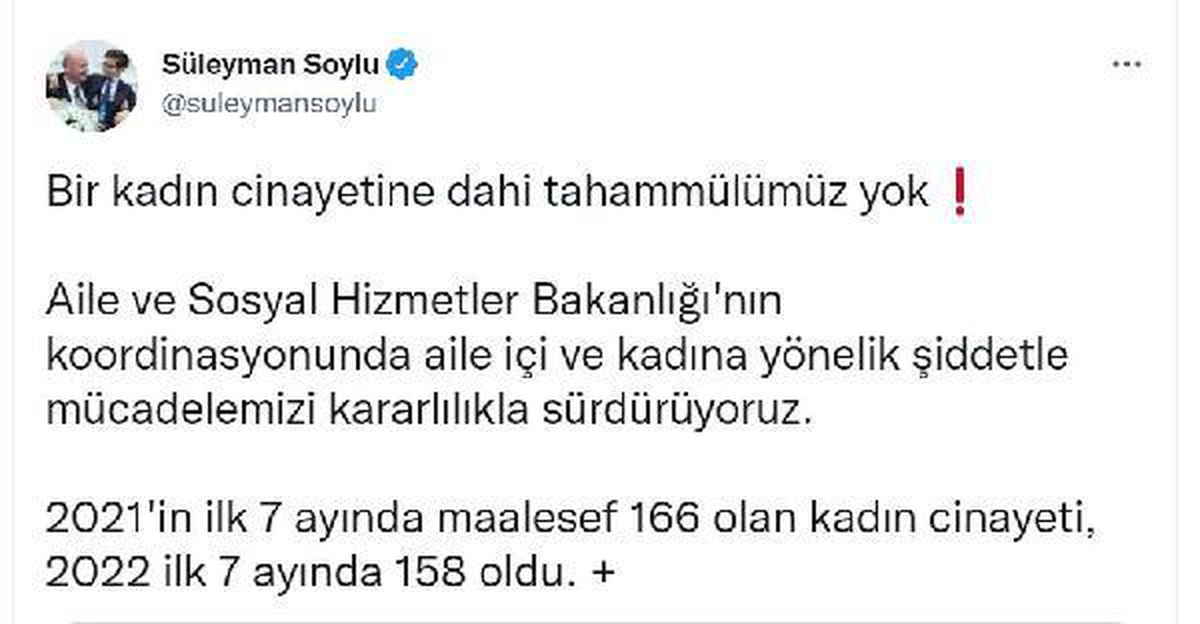 Bakan Soylu\'dan kadına yönelik şiddetle mücadele açıklaması Açıklaması