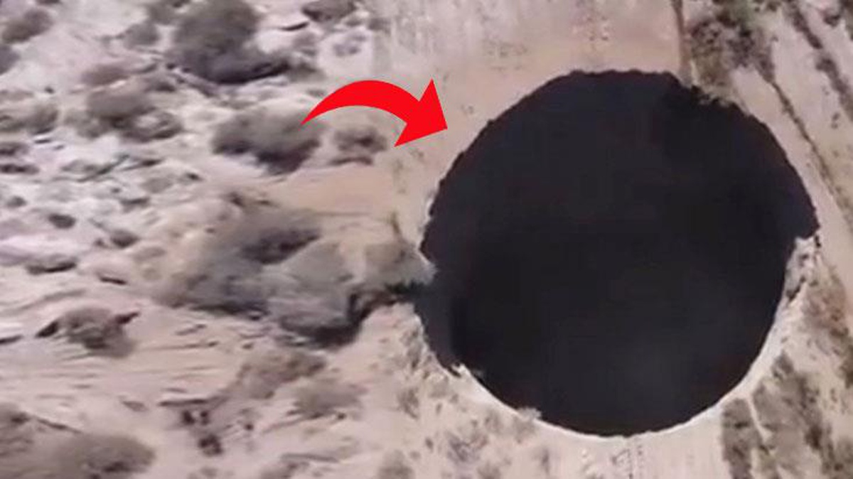 Şili'de kendiliğinden açılan 200 metre derinliğindeki dev çukur bölgede büyük korku yarattı