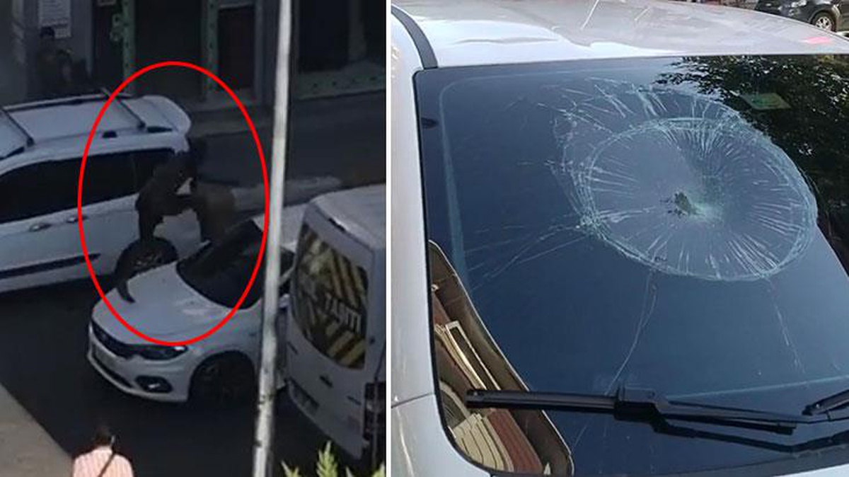 Esenyurt\'u karıştıran Nijeryalı bir otomobilin ön camını patlattı