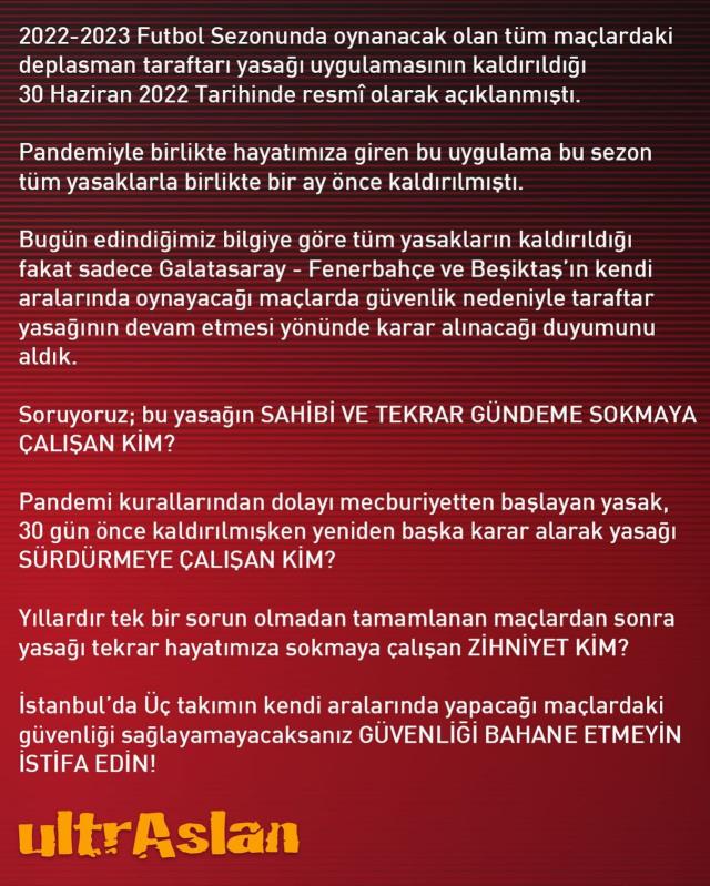 Süper Lig ile ilgili ortalığı karıştıran 'Deplasman yasağı' iddiası! 3 büyüklerin taraftarları çılgına döndü Süper Lig ile ilgili ortalığı karıştıran 'Deplasman yasağı' iddiası! 3 büyüklerin taraftarları çılgına döndü
