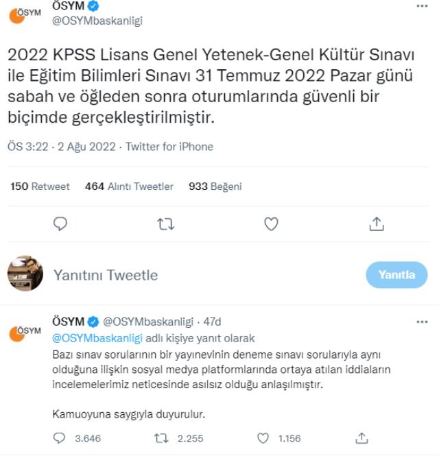 Twitter karışmıştı! ÖSYM, KPSS'de şaibe olduğu iddialarının asılsız olduğunu açıkladı