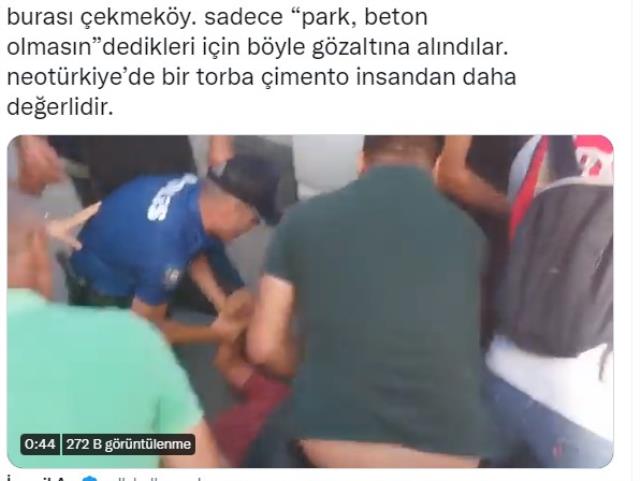 Vatandaşların soluklandığı parkta ağaç sökümüne başlayan ekiplere bir vatandaş 'Yeter artık' diyerek tepki gösterdi Vatandaşların soluklandığı parkta ağaç sökümüne başlayan ekiplere bir vatandaş 'Yeter artık' diyerek tepki gösterdi