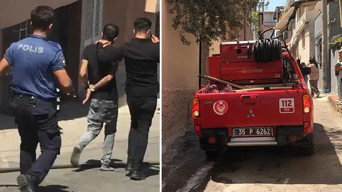 İzmir\'de uyuşturucu bağımlısı şüpheli annesini ve kız kardeşini eve kilitleyerek yangın çıkardı!