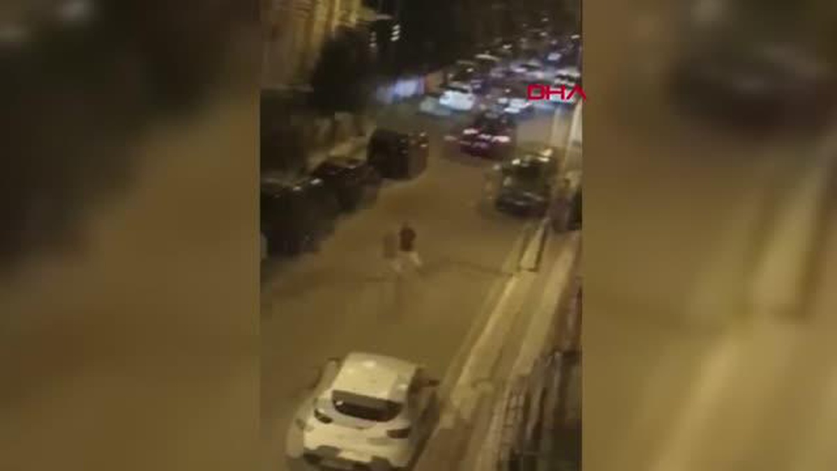 AVCILAR\'DA SOKAK ORTASINDA KÖPEĞE VURAN KİŞİ KAMERADA
