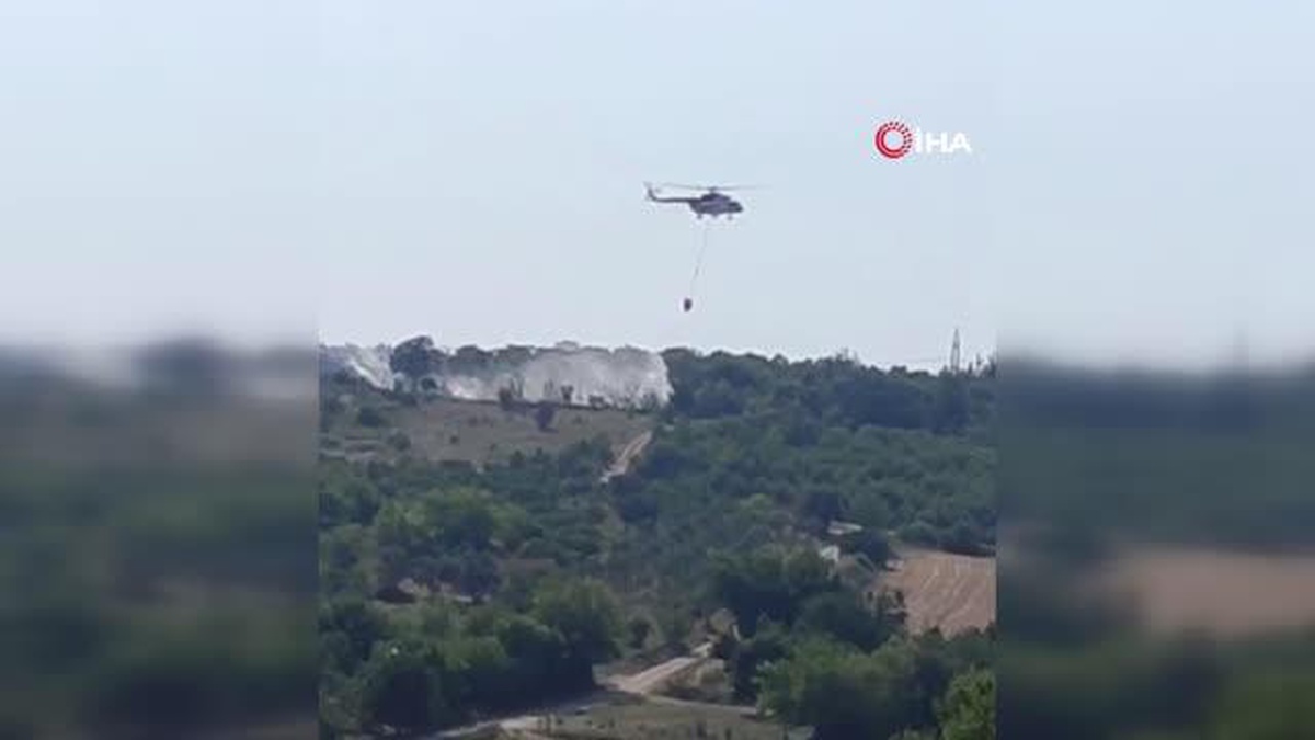 Bursa\'da çalılık alanda korkutan yangın