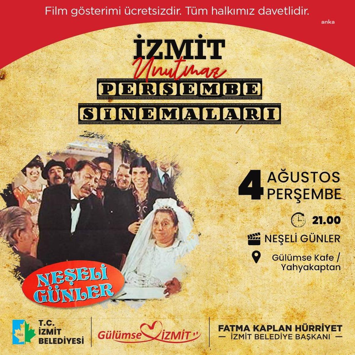 İzmit\'te "Perşembe Sinemaları" Başlıyor