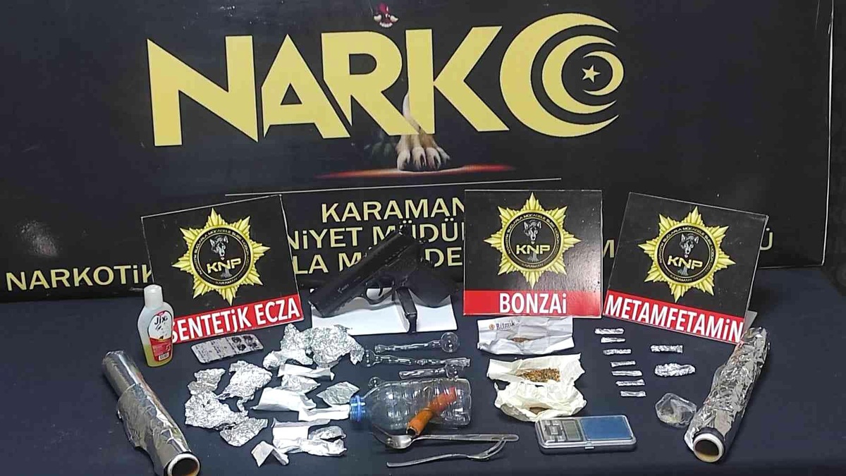 Karaman\'da uyuşturucudan gözaltına alınan 3 şüpheli tutuklandı