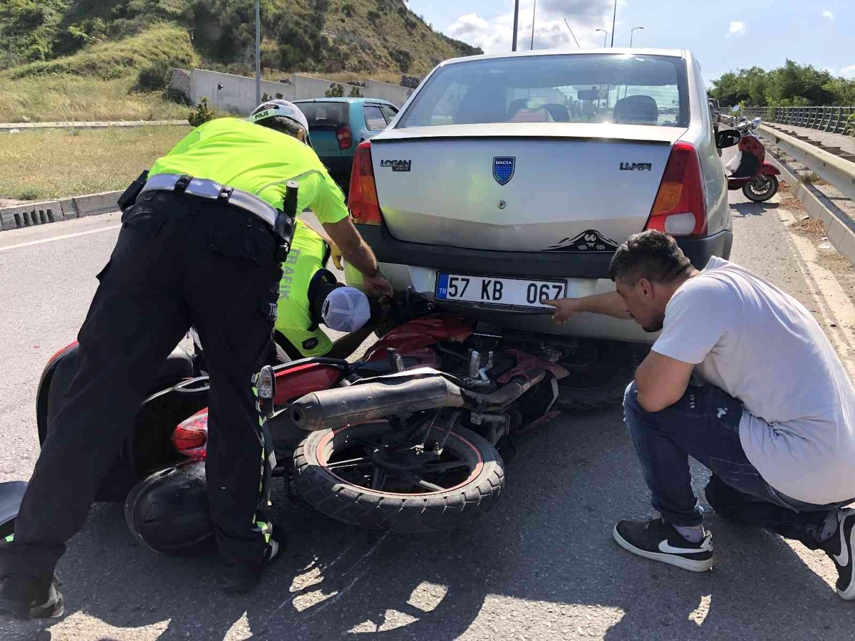 Sinop\'ta trafik kazasında motosiklet sürücüsü yaralandı