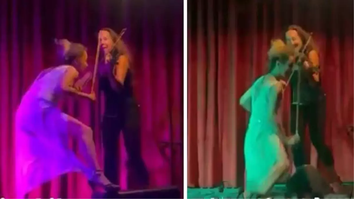 Yıldız Asyalı kendini ifşa etti! Keman çalarken yere kapaklandığı görüntüyü paylaştı